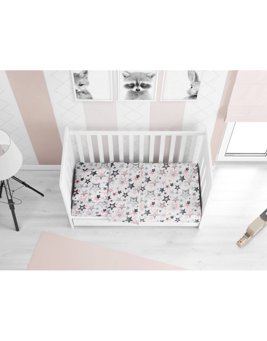 ΠΑΠΛΩΜΑ ΕΜΠΡΙΜΕ bebe Star 122 120X160 Grey-Pink Cotton 100%