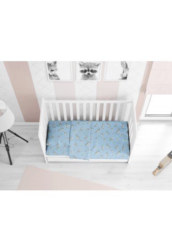 ΠΑΠΛΩΜΑ ΕΜΠΡΙΜΕ bebe Birds 14 120X160 Sky blue Flannel cotton 100% ΠΑΠΛΩΜΑ ΕΜΠΡΙΜΕ bebe Birds 14 120X160 Sky blue Flannel cotton 100%