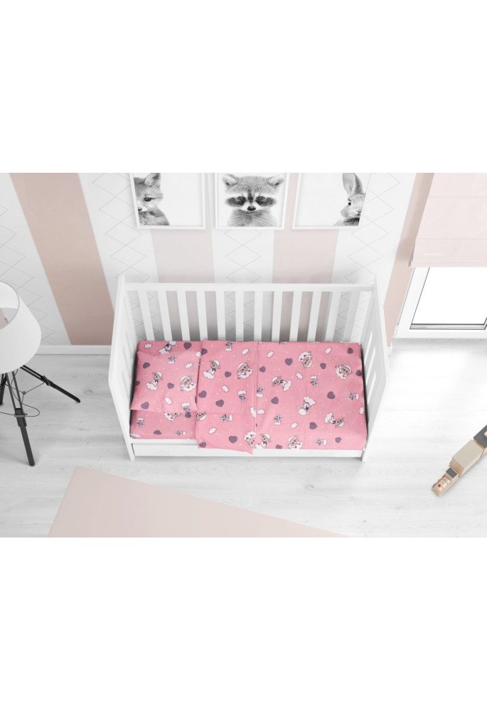 ΠΑΠΛΩΜΑ ΕΜΠΡΙΜΕ bebe Προβατάκι 05 120X160 Pink Flannel cotton 100%