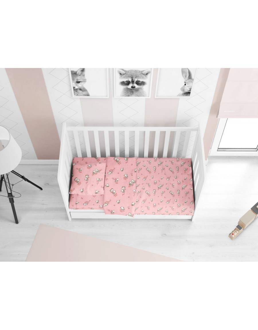 ΠΑΠΛΩΜΑΤΟΘΗΚΗ ΕΜΠΡΙΜΕ bebe Birds 15 120Χ160 Pink Flannel cotton 100%