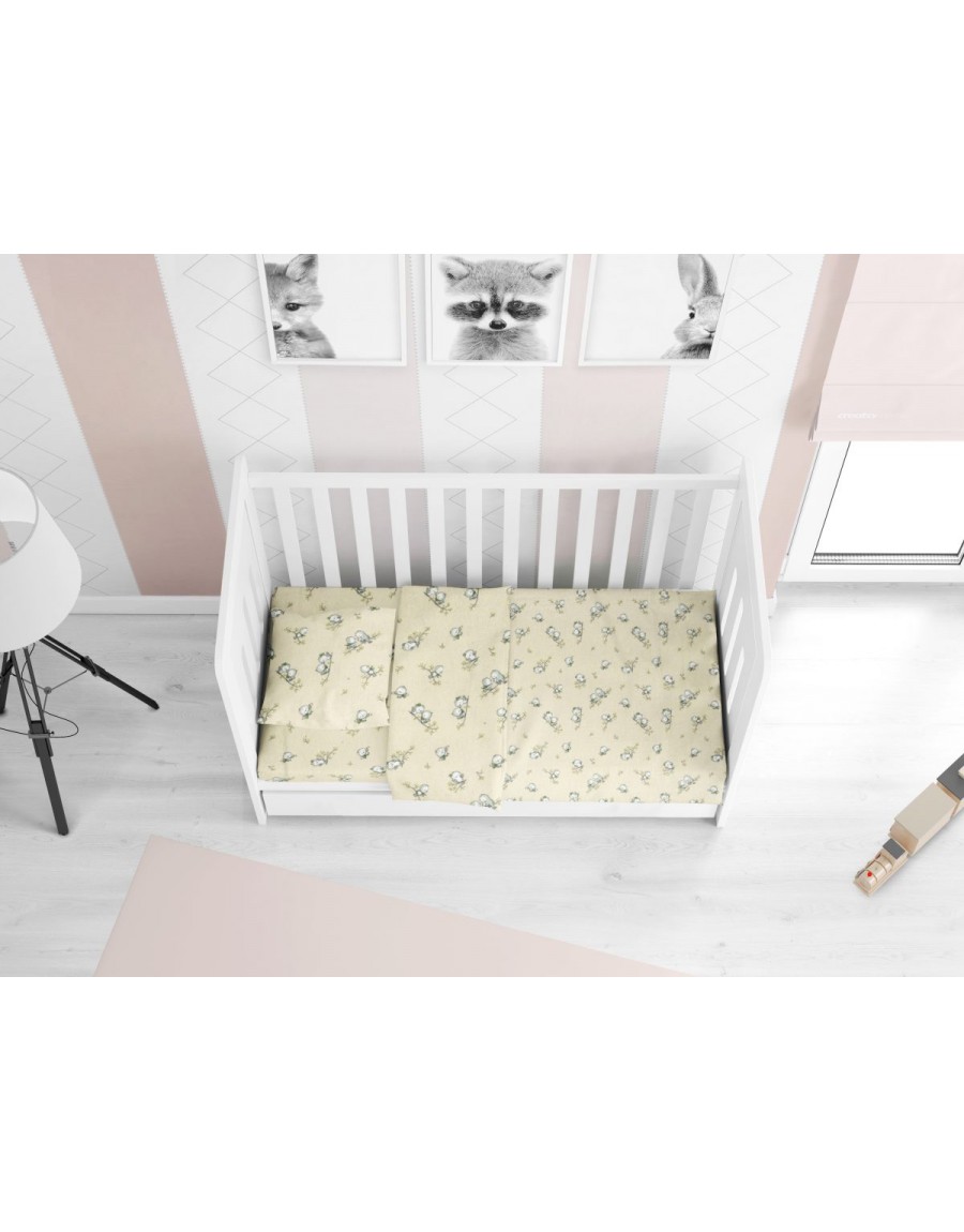 ΠΑΠΛΩΜΑΤΟΘΗΚΗ ΕΜΠΡΙΜΕ bebe Birds 16 120Χ160 Ecru Flannel cotton 100%