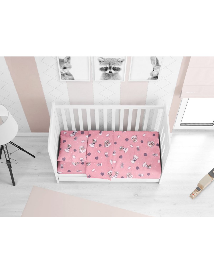 ΠΑΠΛΩΜΑΤΟΘΗΚΗ ΕΜΠΡΙΜΕ bebe Προβατάκι 05 120Χ160 Pink Flannel cotton 100%