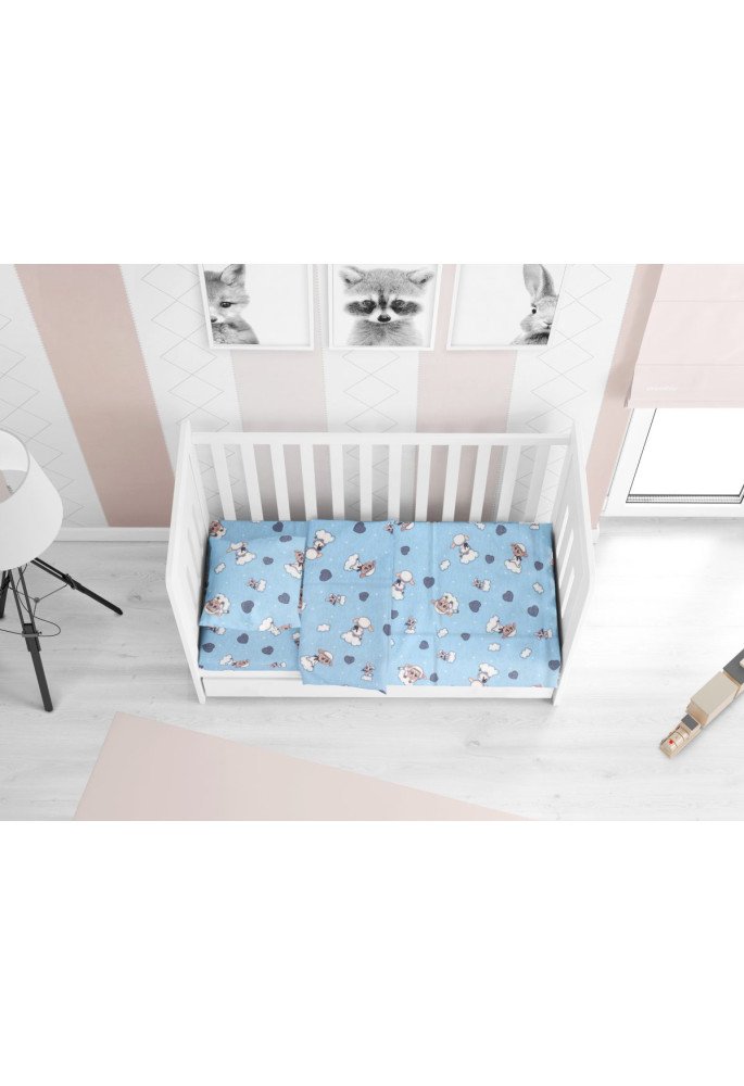 ΠΑΠΛΩΜΑΤΟΘΗΚΗ ΕΜΠΡΙΜΕ bebe Προβατάκι 06 120Χ160 Sky blue Flannel cotton 100%