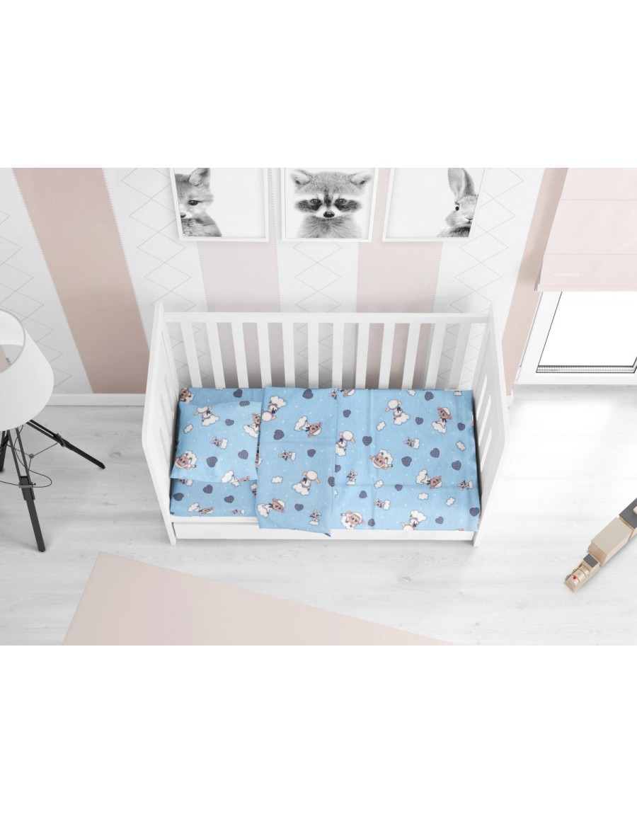 ΠΑΠΛΩΜΑΤΟΘΗΚΗ ΕΜΠΡΙΜΕ bebe Προβατάκι 06 120Χ160 Sky blue Flannel cotton 100%