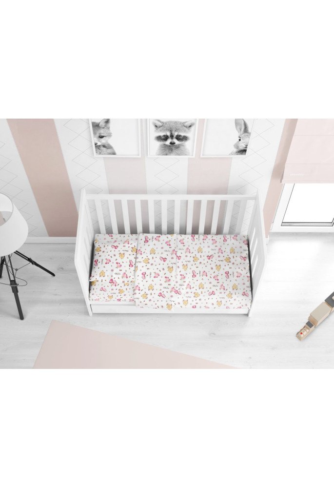 ΚΑΤΩΣΕΝΤΟΝΟ ΜΕ ΛΑΣΤΙΧΟ bebe Elephant 172 0,70X1,40X0,15 Pink Cotton 100%