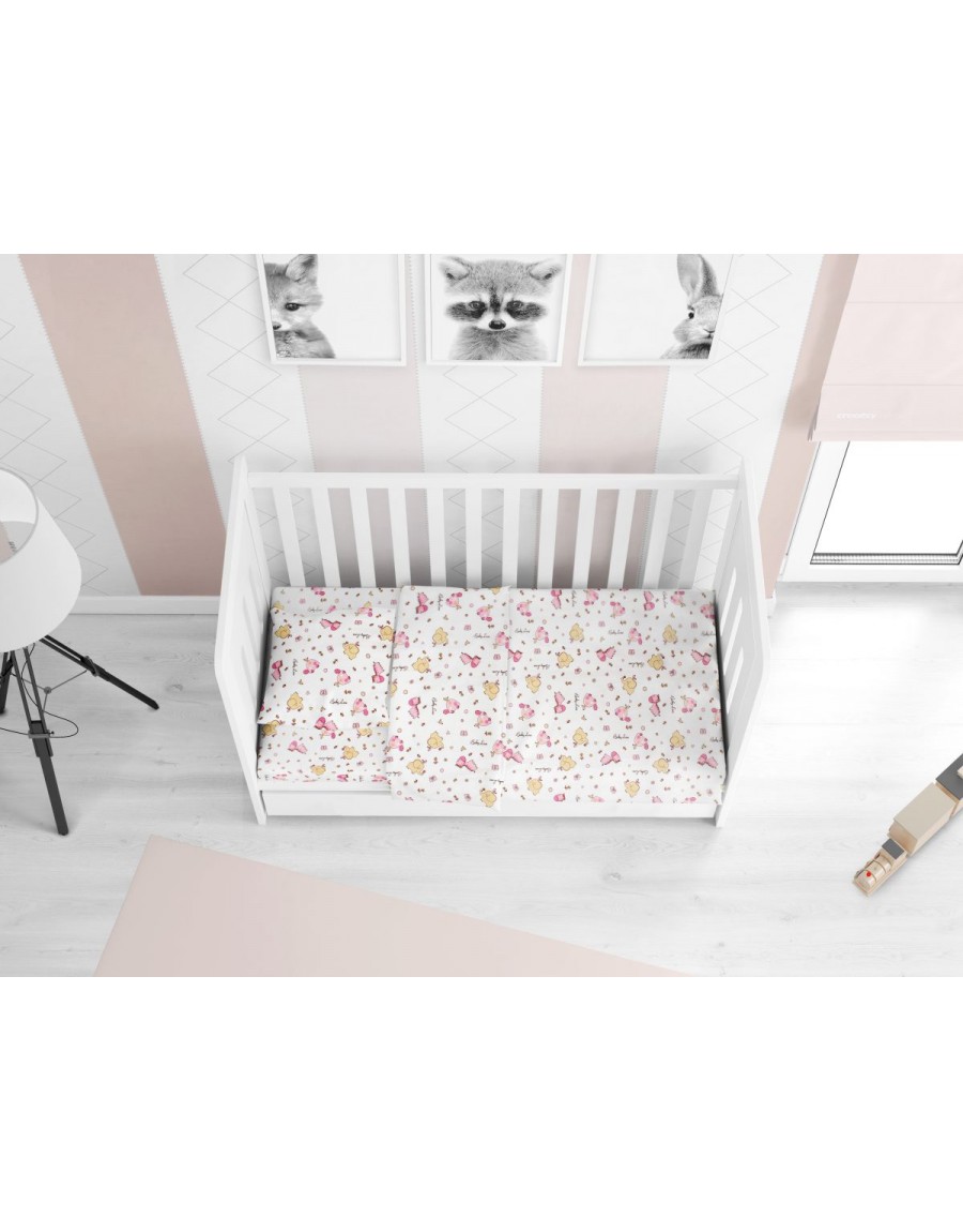 ΚΑΤΩΣΕΝΤΟΝΟ ΜΕ ΛΑΣΤΙΧΟ bebe Elephant 172 0,70X1,40X0,15 Pink Cotton 100%