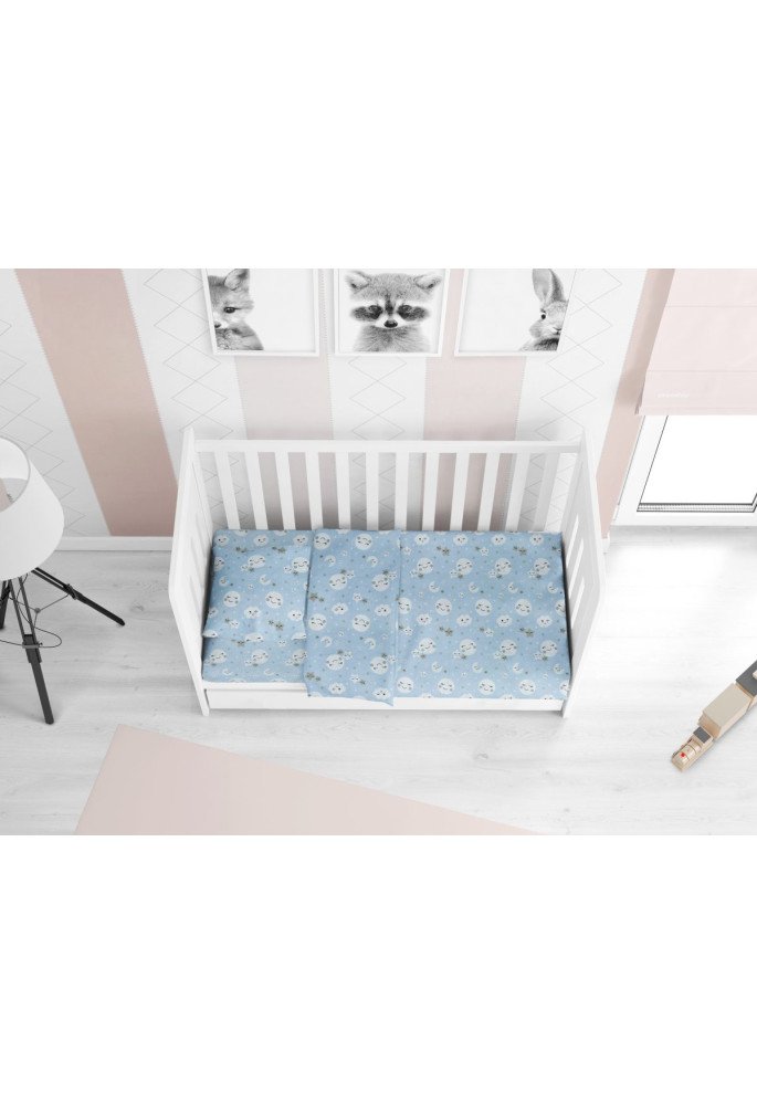 ΚΑΤΩΣΕΝΤΟΝΟ ΜΕ ΛΑΣΤΙΧΟ bebe Smile 81 0,70X1,40X0,15 Blue Cotton 100%