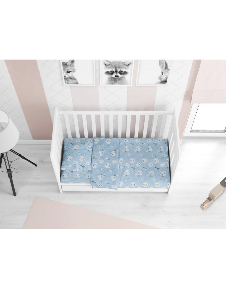 ΚΑΤΩΣΕΝΤΟΝΟ ΜΕ ΛΑΣΤΙΧΟ bebe Smile 81 0,70X1,40X0,15 Blue Cotton 100%