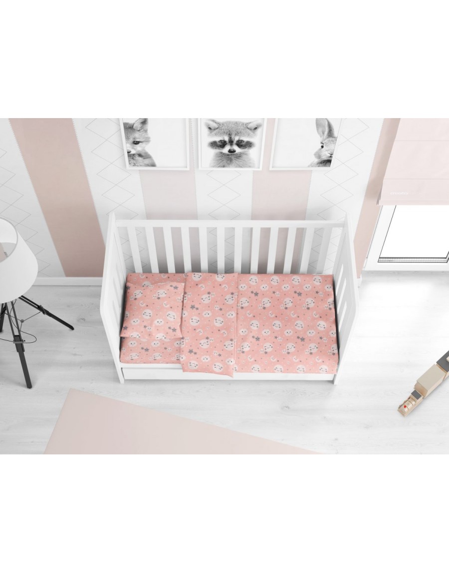 ΚΑΤΩΣΕΝΤΟΝΟ ΜΕ ΛΑΣΤΙΧΟ bebe Smile 82 0,70X1,40X0,15 Coral Cotton 100%