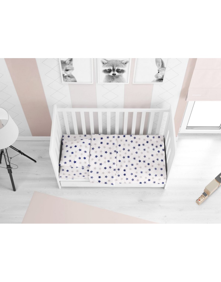 ΚΑΤΩΣΕΝΤΟΝΟ ΜΕ ΛΑΣΤΙΧΟ bebe Star 102 0,70X1,40X0,15 Blue Cotton 100%