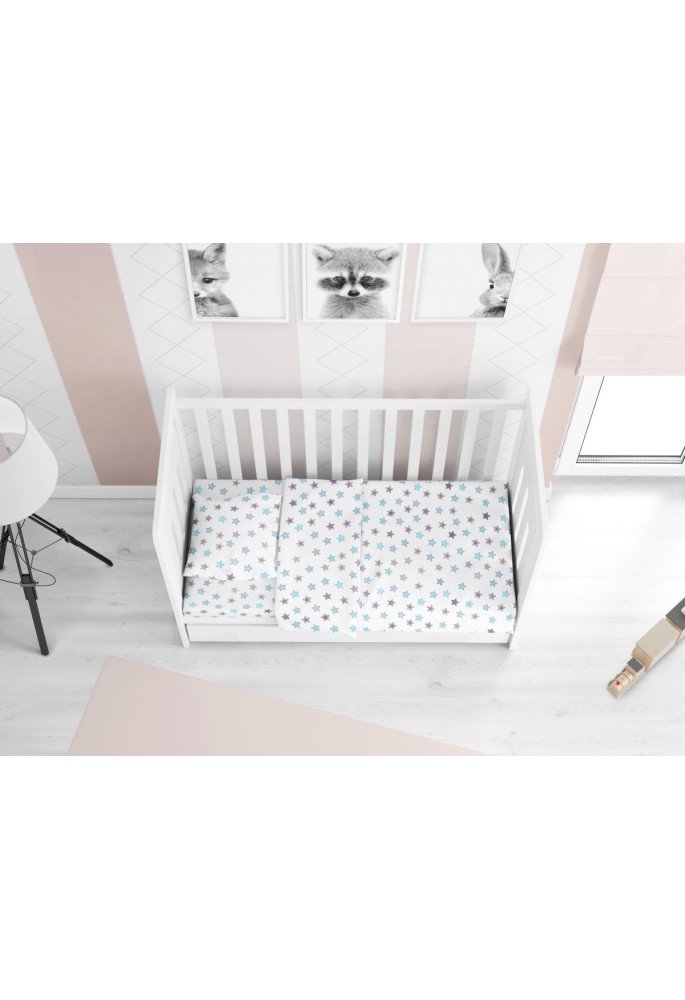 ΚΑΤΩΣΕΝΤΟΝΟ ΜΕ ΛΑΣΤΙΧΟ bebe Star 104 0,70X1,40X0,15 Sky blue Cotton 100%