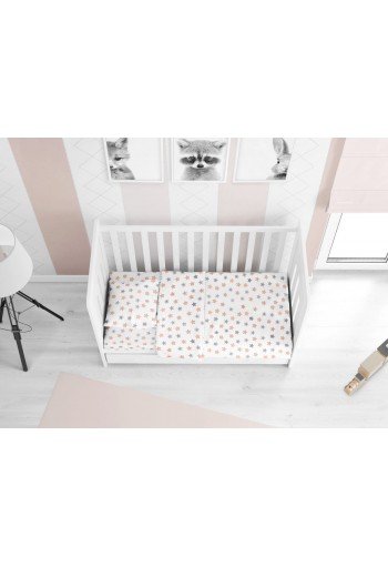 ΣΕΝΤΟΝΙΑ ΕΜΠΡΙΜΕ ΣΕΤ 3 τεμ bebe Star 103 120X160 Grey Cotton 100% ΣΕΝΤΟΝΙΑ ΕΜΠΡΙΜΕ ΣΕΤ 3 τεμ bebe Star 103 120X160 Grey Cotton 100%