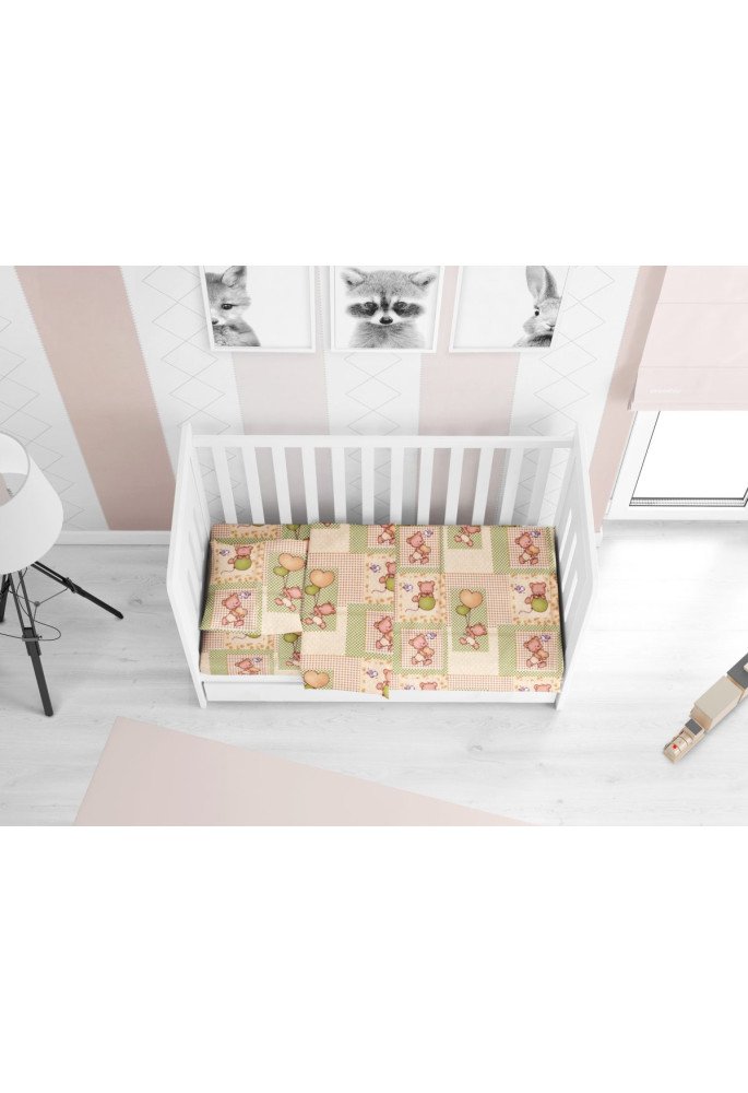 ΣΕΝΤΟΝΙΑ ΕΜΠΡΙΜΕ ΣΕΤ 3 τεμ bebe Baloon 76 120Χ160 Beige Flannel cotton 100%