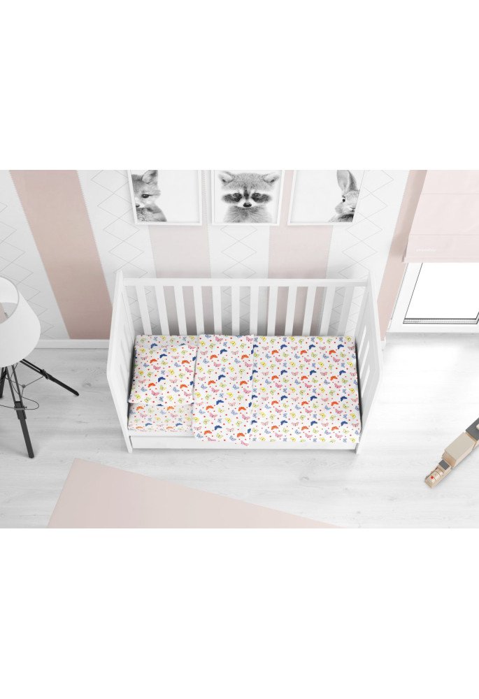 ΣΕΝΤΟΝΙΑ ΕΜΠΡΙΜΕ ΣΕΤ 3 τεμ bebe Butterfly 49 120Χ160 Rotary Print Flannel cotton 100%