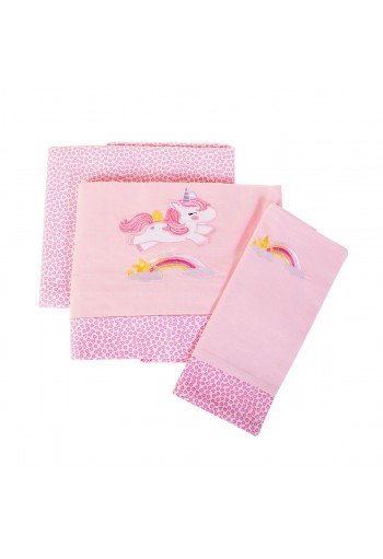 ΣΕΝΤΟΝΙΑ ΣΕΤ 3 τεμ bebe UNICORN 41 120Χ170 ΡΟΖ Cotton 100% ΣΕΝΤΟΝΙΑ ΣΕΤ 3 τεμ bebe UNICORN 41 120Χ170 ΡΟΖ Cotton 100%