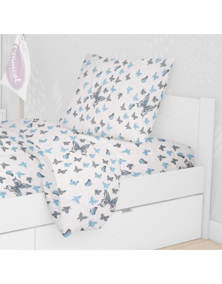 ΜΑΞΙΛΑΡΟΘΗΚΗ ΕΜΠΡΙΜΕ kids Butterfly 56 50X70 Sky blue Cotton 100%