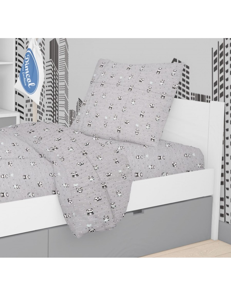 ΜΑΞΙΛΑΡΟΘΗΚΗ ΕΜΠΡΙΜΕ kids PANDA 112 50X70 Grey-Green Cotton 100%