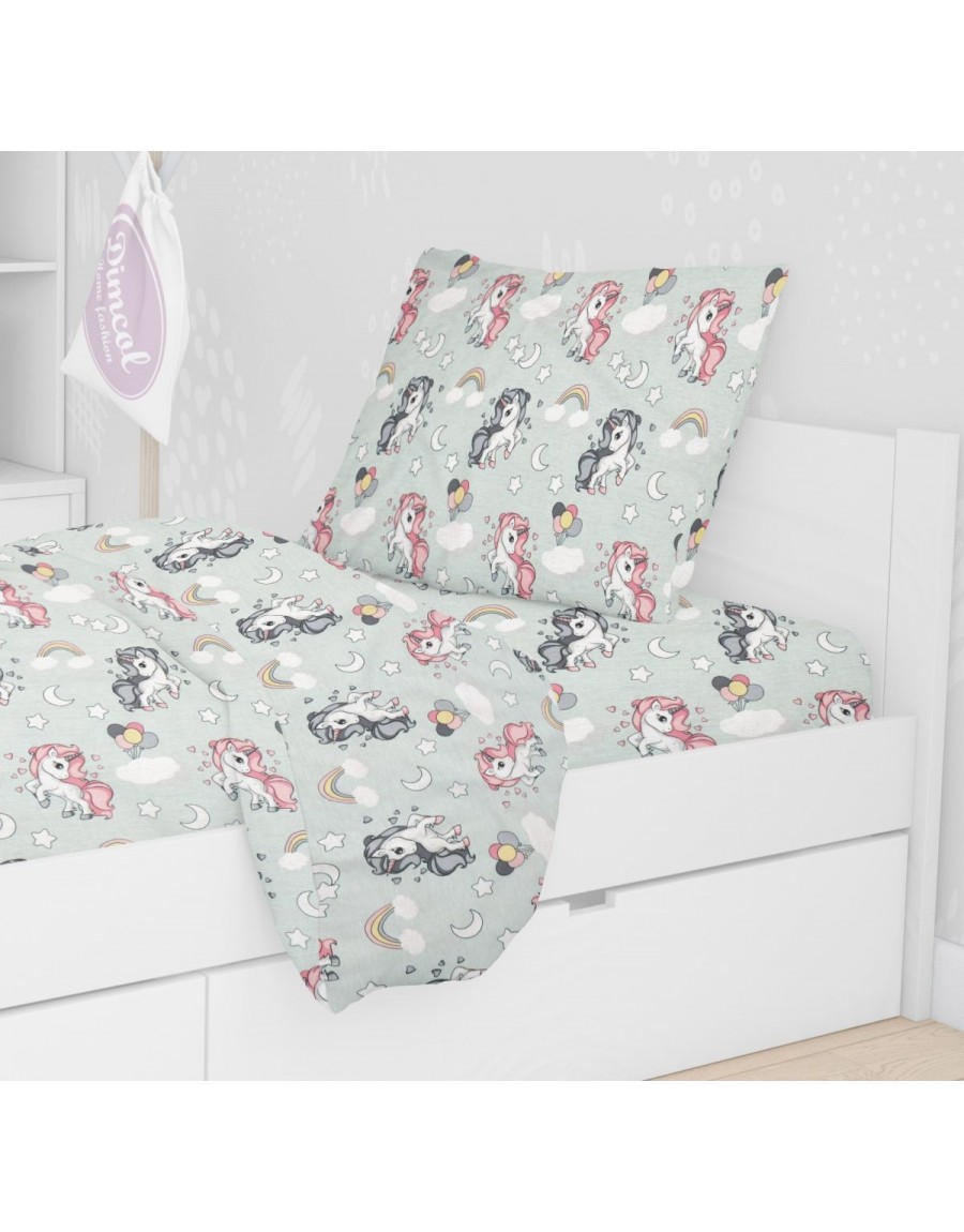 ΜΑΞΙΛΑΡΟΘΗΚΗ ΕΜΠΡΙΜΕ kids UNICORN 106 50X70 Green Cotton 100%