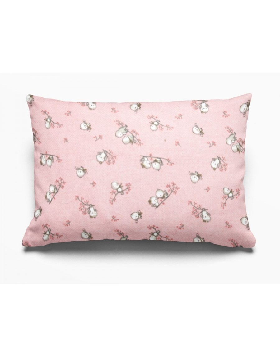 ΜΑΞΙΛΑΡΟΘΗΚΗ ΕΜΠΡΙΜΕ kids Birds 15 50X70 Pink Flannel cotton 100%