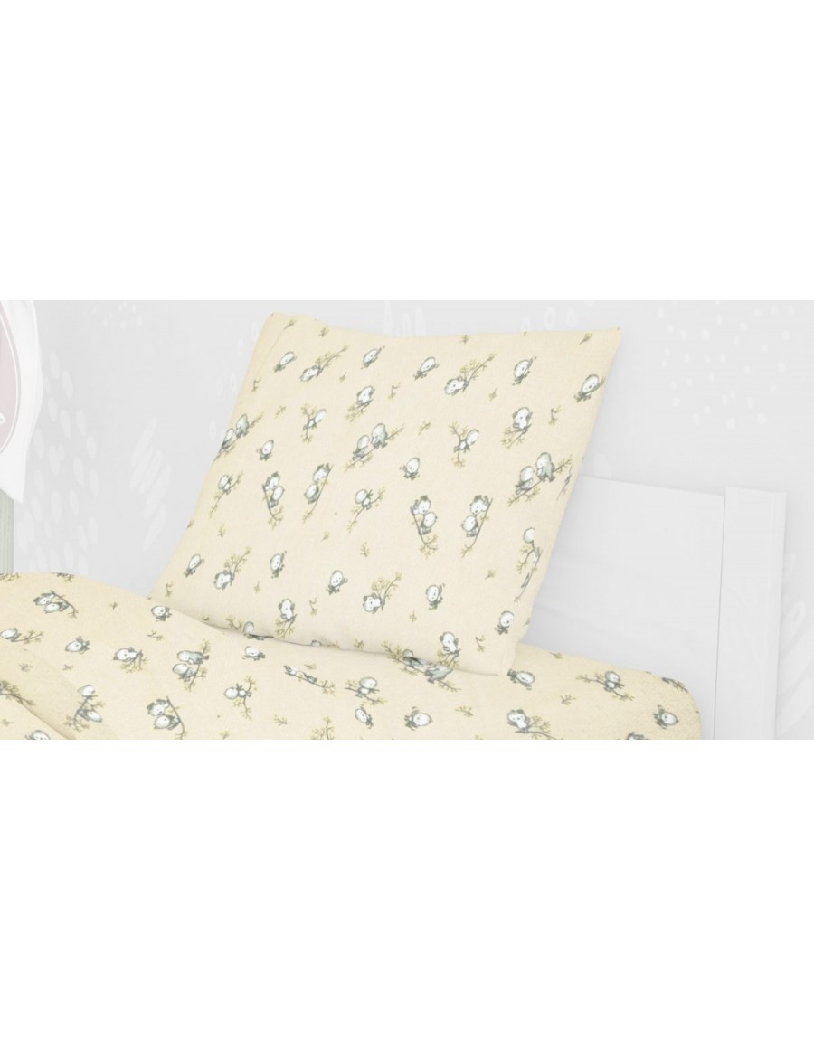 ΜΑΞΙΛΑΡΟΘΗΚΗ ΕΜΠΡΙΜΕ kids Birds 16 50X70 Ecru Flannel cotton 100%