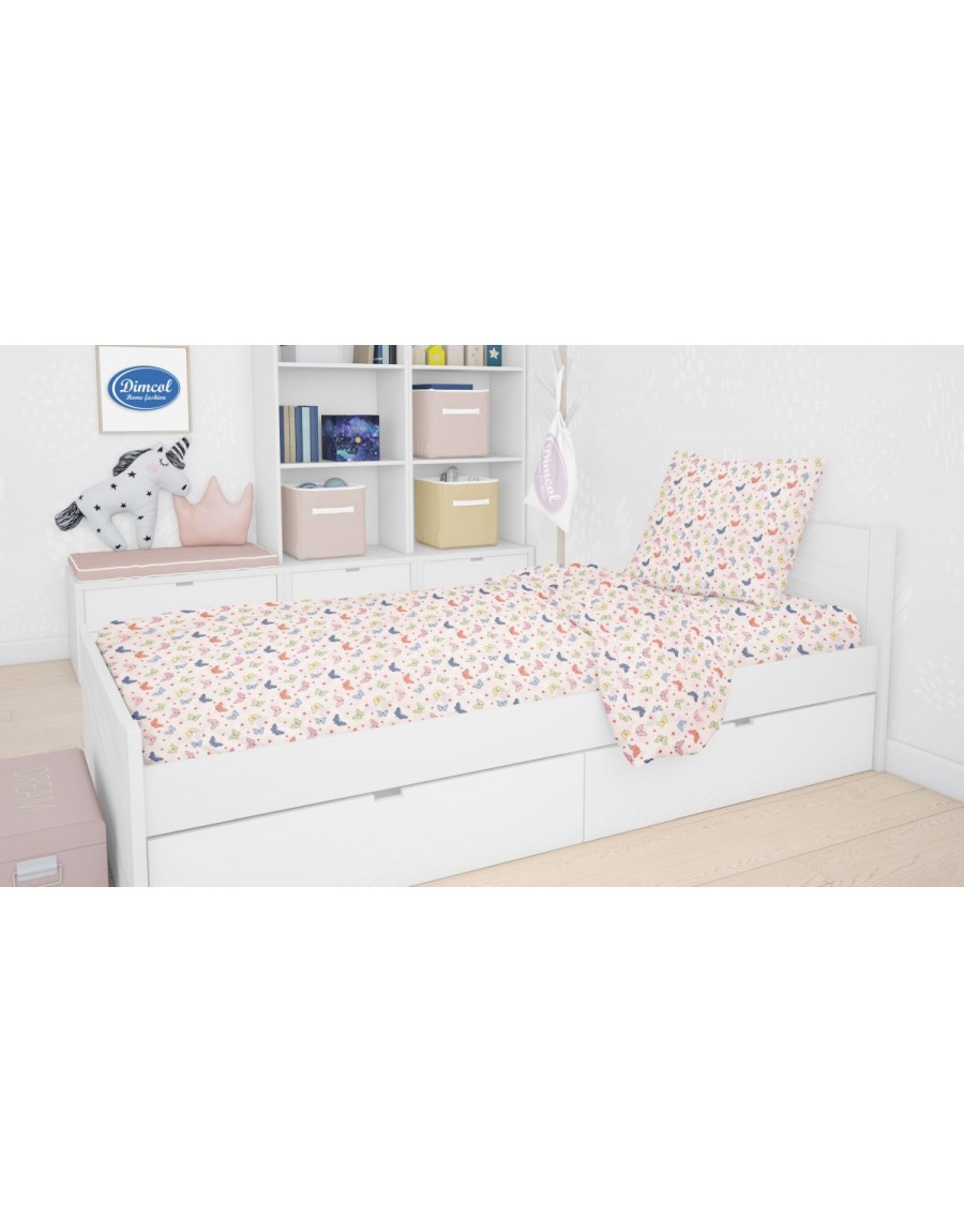 ΣΕΝΤΟΝΙΑ ΕΜΠΡΙΜΕ ΣΕΤ 2 τεμ kids Butterfly 49 160X240 Rotary Print Cotton 100%