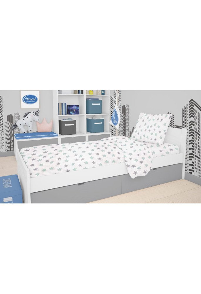 ΣΕΝΤΟΝΙΑ ΕΜΠΡΙΜΕ ΣΕΤ 2 τεμ kids Star 101 160X240 Green Cotton 100%