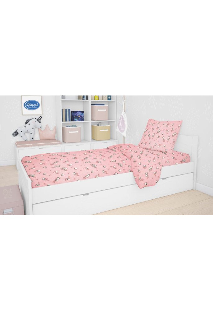 ΣΕΝΤΟΝΙΑ ΕΜΠΡΙΜΕ ΣΕΤ 3 τεμ kids Birds 15 160Χ240 Pink Flannel cotton 100%