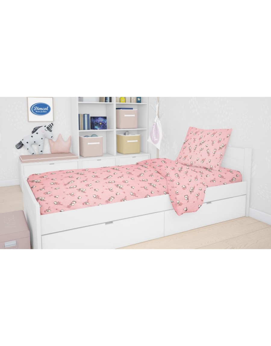 ΣΕΝΤΟΝΙΑ ΕΜΠΡΙΜΕ ΣΕΤ 3 τεμ kids Birds 15 160Χ240 Pink Flannel cotton 100%