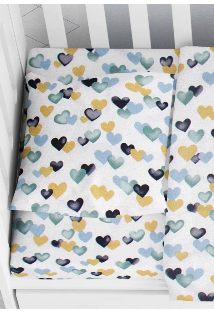 ΜΑΞΙΛΑΡΟΘΗΚΗ ΕΜΠΡΙΜΕ bebe Hearts 11 35X45 Grey-Green Cotton 100%