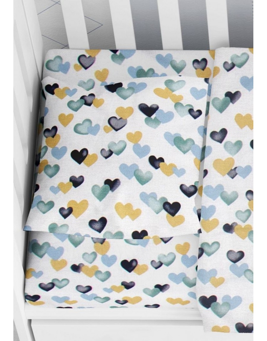 ΜΑΞΙΛΑΡΟΘΗΚΗ ΕΜΠΡΙΜΕ bebe Hearts 11 35X45 Grey-Green Cotton 100%