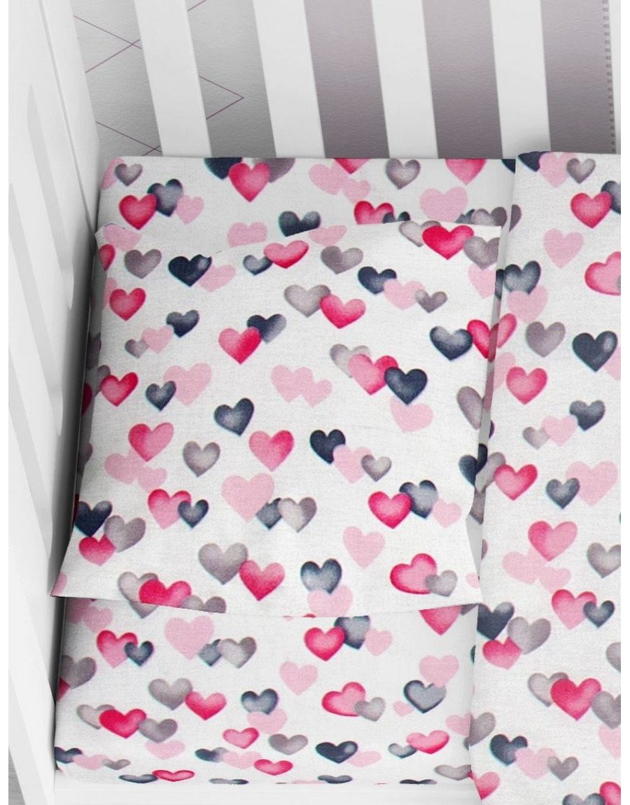 ΜΑΞΙΛΑΡΟΘΗΚΗ ΕΜΠΡΙΜΕ bebe Hearts 12 35X45 Grey-Pink Cotton 100%