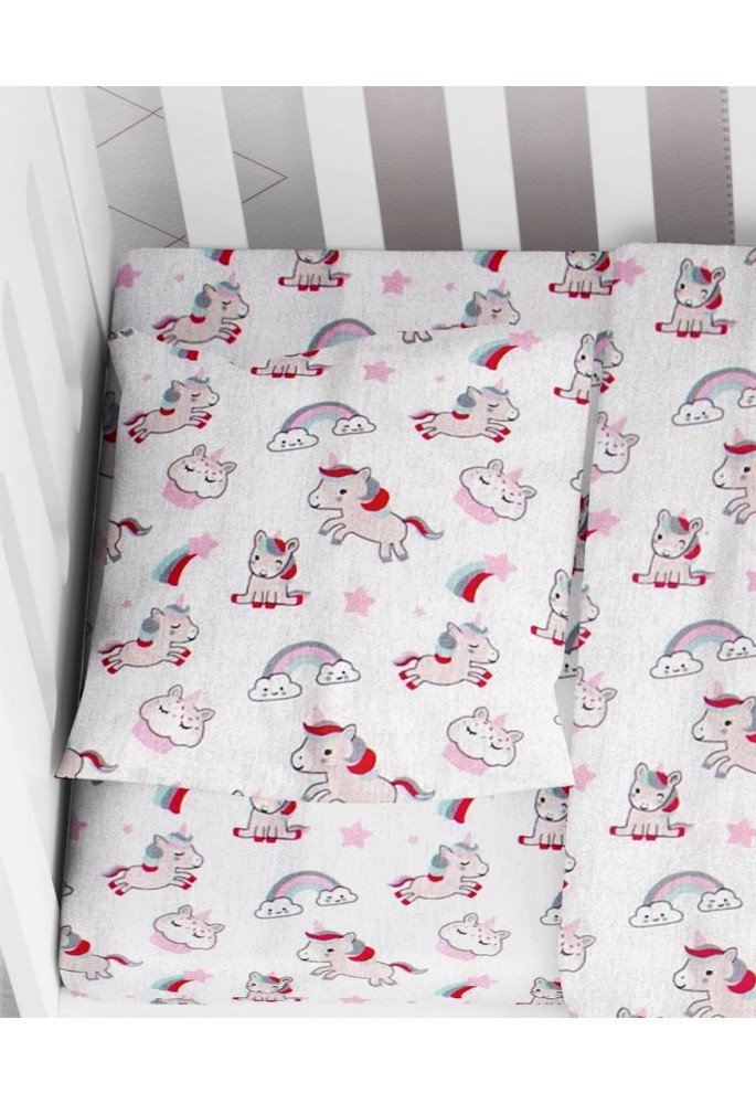 ΜΑΞΙΛΑΡΟΘΗΚΗ ΕΜΠΡΙΜΕ bebe Unicorn 108 35X45 White-Pink Cotton 100%