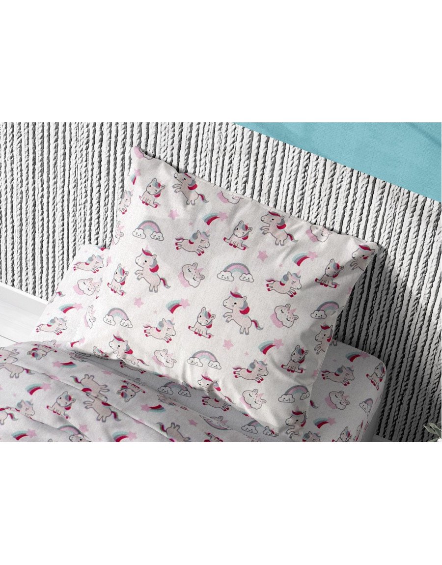 ΜΑΞΙΛΑΡΟΘΗΚΗ ΕΜΠΡΙΜΕ kids Unicorn 108 50X70 White-Pink Cotton 100%