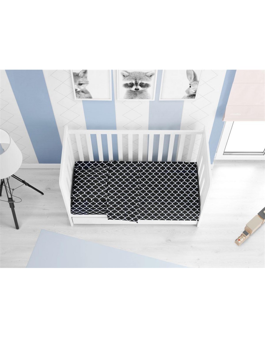 ΚΑΤΩΣΕΝΤΟΝΟ ΜΕ ΛΑΣΤΙΧΟ bebe Windows 175 0,70X1,40X0,15 Dark blue-White Cotton 100%