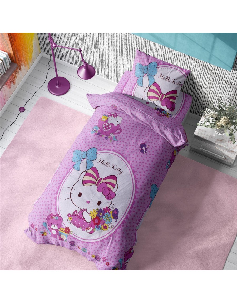 ΣΕΝΤΟΝΙΑ ΕΜΠΡΙΜΕ ΣΕΤ 3 τεμ kids H.Kitty 170 160Χ240 Pink Flannel Cotton 100%