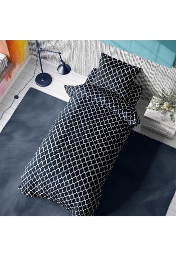 ΠΑΠΛΩΜΑ ΕΜΠΡΙΜΕ Windows 175 160X240 Dark blue-White Cotton 100% ΠΑΠΛΩΜΑ ΕΜΠΡΙΜΕ Windows 175 160X240 Dark blue-White Cotton 100%
