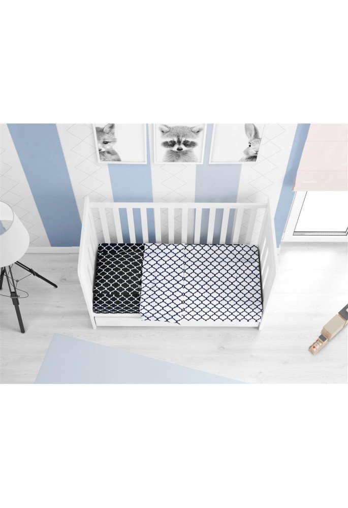 ΣΕΝΤΟΝΙΑ ΕΜΠΡΙΜΕ ΣΕΤ 3 τεμ bebe Windows Multi 177 120X160 Dark blue-White Cotton 100%