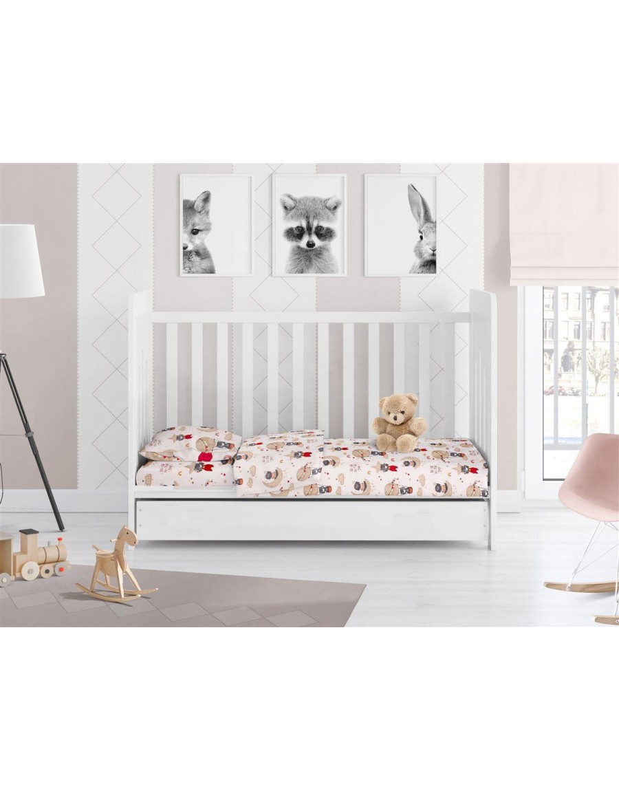 ΚΑΤΩΣΕΝΤΟΝΟ ΜΕ ΛΑΣΤΙΧΟ bebe Reach the stars 190 0,70X1,40X0,15 Beige Cotton 100%