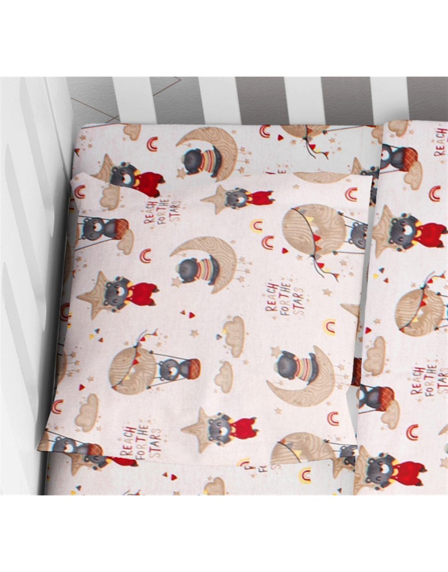 ΜΑΞΙΛΑΡΟΘΗΚΗ ΕΜΠΡΙΜΕ bebe Reach the stars 190 35X45 Beige Cotton 100%