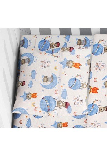 ΜΑΞΙΛΑΡΟΘΗΚΗ ΕΜΠΡΙΜΕ bebe Reach the stars 191 35X45 Sky blue Cotton 100% ΜΑΞΙΛΑΡΟΘΗΚΗ ΕΜΠΡΙΜΕ bebe Reach the stars 191 35X45 Sky blue Cotton 100%