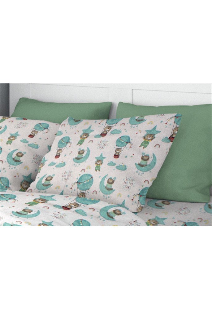 ΜΑΞΙΛΑΡΟΘΗΚΗ ΕΜΠΡΙΜΕ kids Reach the stars 192 50X70 Green Cotton 100%