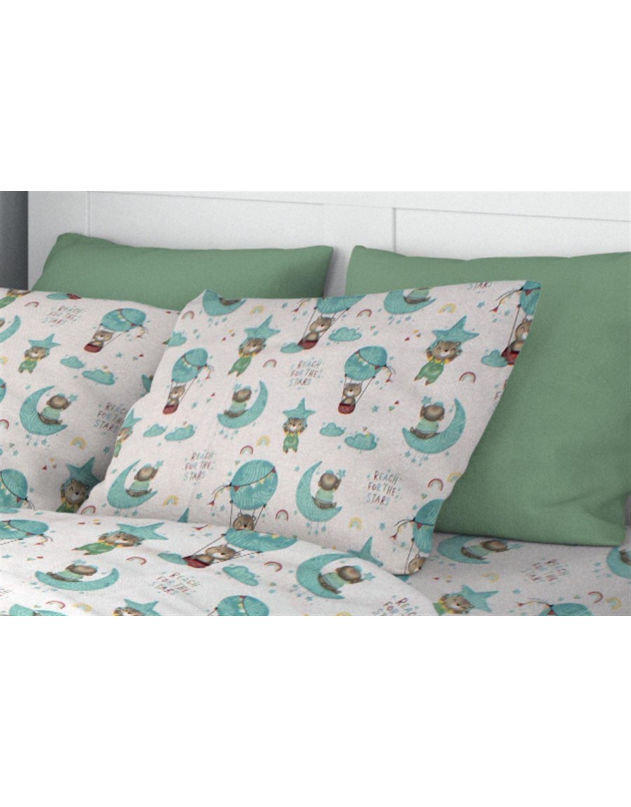 ΜΑΞΙΛΑΡΟΘΗΚΗ ΕΜΠΡΙΜΕ kids Reach the stars 192 50X70 Green Cotton 100%