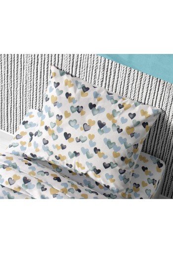 ΜΑΞΙΛΑΡΟΘΗΚΗ ΕΜΠΡΙΜΕ kids Hearts 11 50X70 Grey-Green Cotton 100% ΜΑΞΙΛΑΡΟΘΗΚΗ ΕΜΠΡΙΜΕ kids Hearts 11 50X70 Grey-Green Cotton 100%