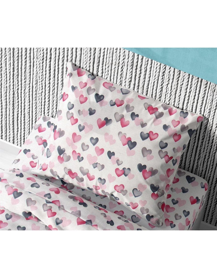 ΜΑΞΙΛΑΡΟΘΗΚΗ ΕΜΠΡΙΜΕ kids Hearts 12 50X70 Grey-Pink Cotton 100%