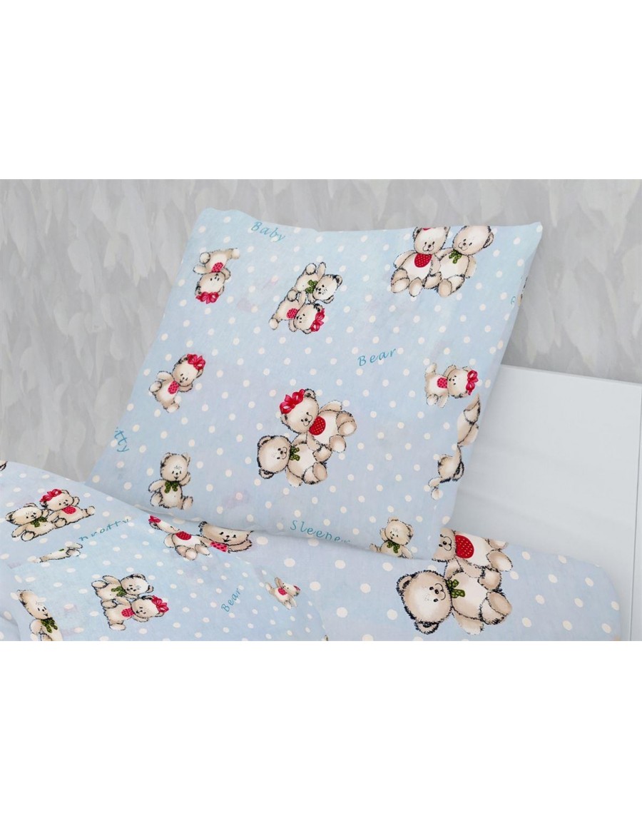 ΜΑΞΙΛΑΡΟΘΗΚΗ ΕΜΠΡΙΜΕ kids Two Lovely Bears 64 50X70 Blue Cotton 100%