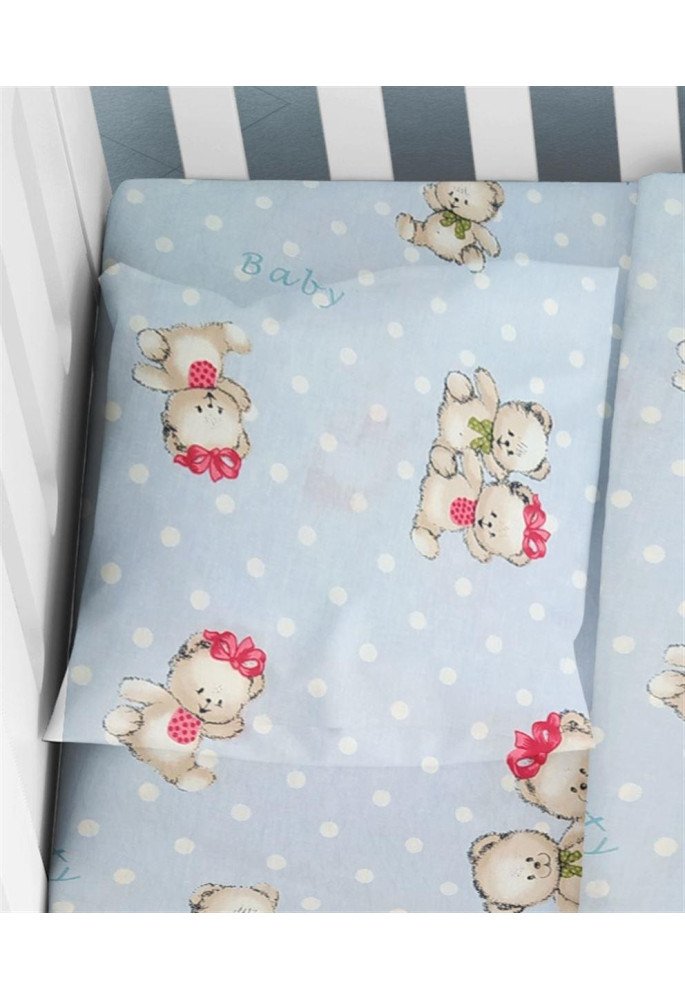 ΜΑΞΙΛΑΡΟΘΗΚΗ ΕΜΠΡΙΜΕ bebe Two Lovely Bears 64 35X45 Blue Cotton 100%