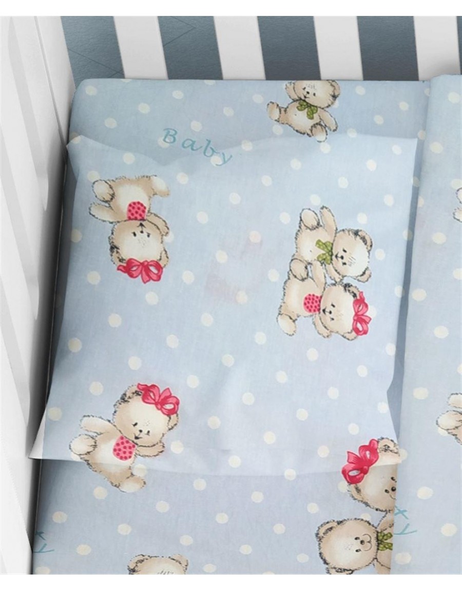 ΜΑΞΙΛΑΡΟΘΗΚΗ ΕΜΠΡΙΜΕ bebe Two Lovely Bears 64 35X45 Blue Cotton 100%