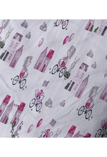 ΠΑΝΑ ΧΑΣΕΣ bebe Bicycle 416 80X80 White-Bordeaux Cotton 100% ΠΑΝΑ ΧΑΣΕΣ bebe Bicycle 416 80X80 White-Bordeaux Cotton 100%