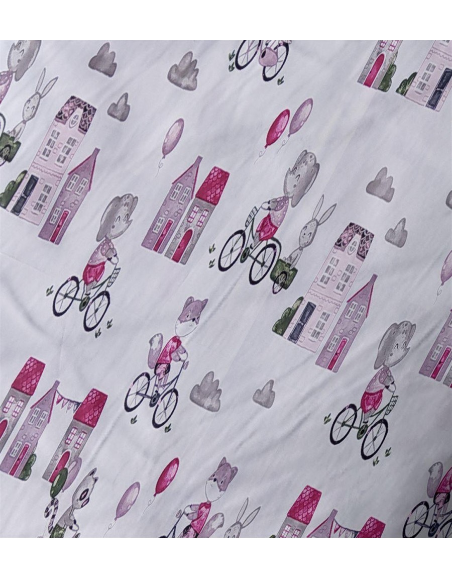 ΠΑΝΑ ΧΑΣΕΣ bebe Bicycle 416 80X80 White-Bordeaux Cotton 100%