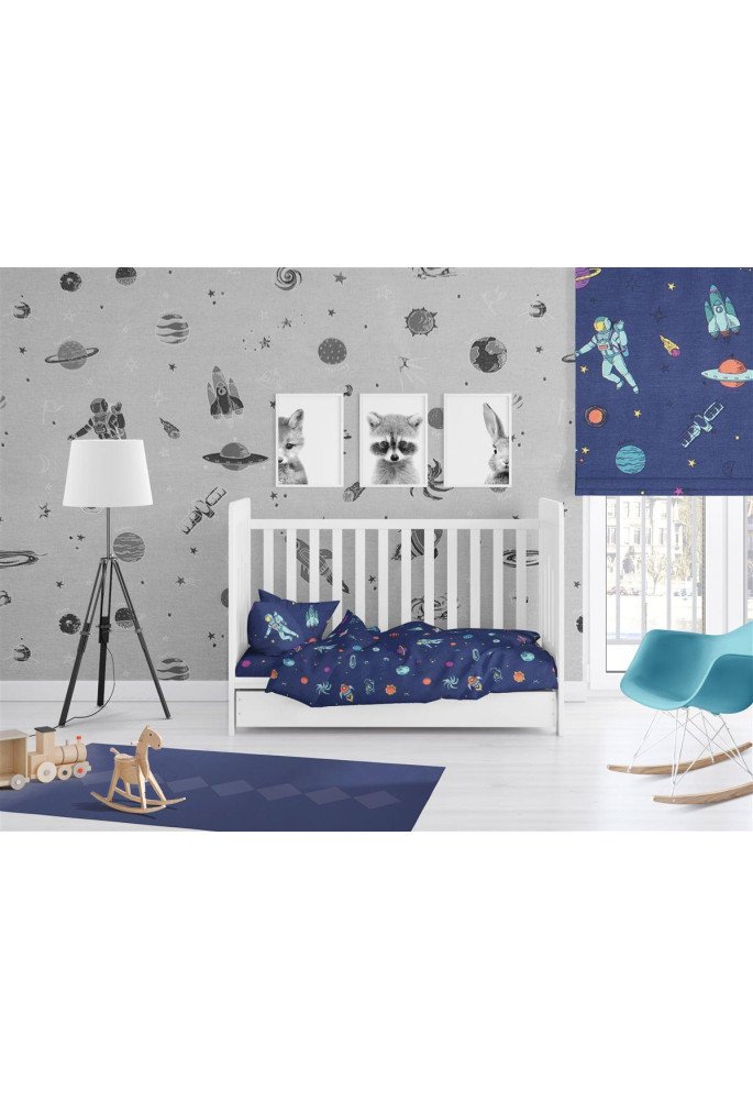 ΚΑΤΩΣΕΝΤΟΝΟ ΜΕ ΛΑΣΤΙΧΟ bebe Space 189 0,70X1,40X0,15 Blue Cotton 100%